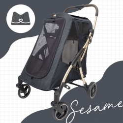 mellow寵物推車 Puff全方位寵物推車 | 芝麻黑 Sesame
